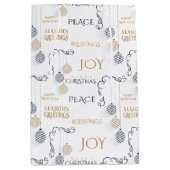 Modern Black and Gold Minimal Holiday Baubles Medium Cadeauzakje (Voorkant)