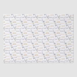 Modern Black and Gold Minimal Holiday Baubles Tissuepapier