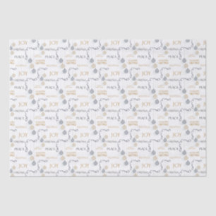 Modern Black and Gold Minimal Holiday Baubles Tissuepapier