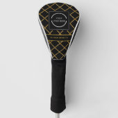 Modern Black and Gold Pattern Company Logo Golfheadcover (Voorkant)