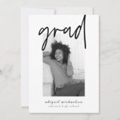 Modern Black and Gold Photo Graduparty Kaart (Voorkant)