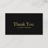 Modern Black and Gold Weddenschap Hartelijk dank Informatiekaartje (Voorkant)