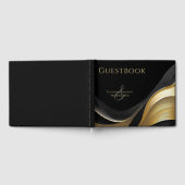 Modern Black and Gold Wedding Gastenboek (Volledig)