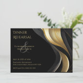Modern Black and Gold Wedding Kaart (Staand voorkant)