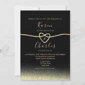 Modern Black and Gold Wedding Kaart (Voorkant)