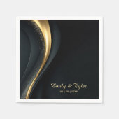 Modern Black and Gold Wedding Napkins Servet (Voorkant)