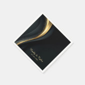 Modern Black and Gold Wedding Napkins Servet (Hoek)