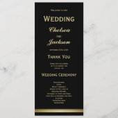 Modern Black and Gold Wedding Program Programmakaart