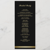 Modern Black and Gold Wedding Program Programmakaart (Achterkant)