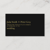 Modern Black and Gold Wedding Rsvp-kaart Informatiekaartje (Achterkant)