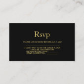 Modern Black and Gold Wedding Rsvp-kaart Informatiekaartje (Voorkant)