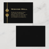 Modern Black and Gold Wedding Wishing Good Informatiekaartje (Voorkant / Achterkant)