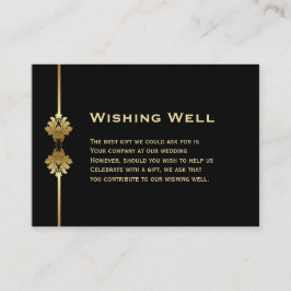 Modern Black and Gold Wedding Wishing Good Informatiekaartje