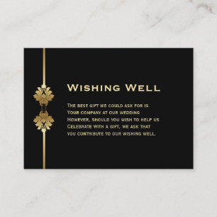Modern Black and Gold Wedding Wishing Good Informatiekaartje
