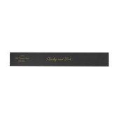 Modern Black and Gold Wedding Wraparound Labels Adreslabel Wikkel (Individueel)