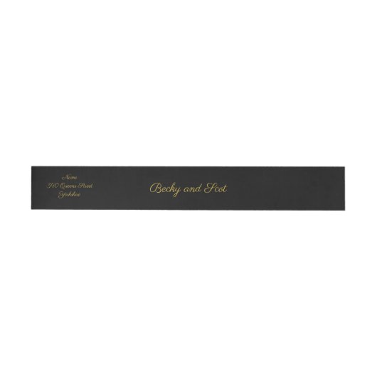 Modern Black and Gold Wedding Wraparound Labels Adreslabel Wikkel (Individueel)