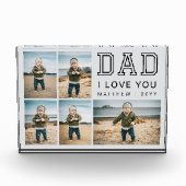 Modern Black and Gray Grid Collage I Love You Dad Fotoblokken (Voorkant)