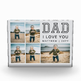 Modern Black and Gray Grid Collage I Love You Dad Fotoblokken