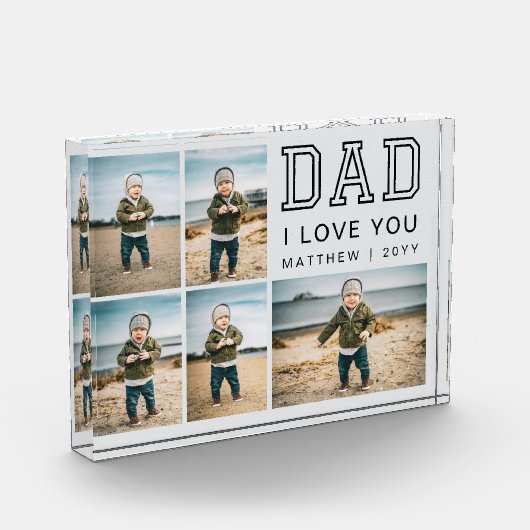Modern Black and Gray Grid Collage I Love You Dad Fotoblokken (Links)