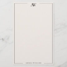 Modern Black and Ivory Minimalist Elegant Monogram