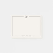Modern Black and Ivory Minimalist Elegant Monogram Post-it® Notes (Voorkant)