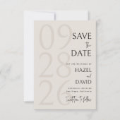 Modern Black and Ivory Minimalist Wedding Save The Date (Voorkant)