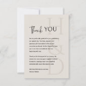 Modern Black and Ivory Monogram Minimalist Wedding Bedankkaart (Voorkant)
