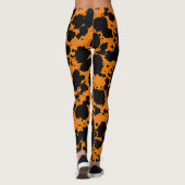Modern Black and Oranje Paint Splatter Funny Leggings (Achterkant)