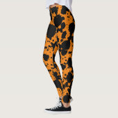 Modern Black and Oranje Paint Splatter Funny Leggings (Links)