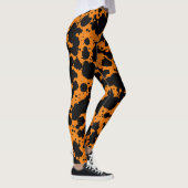 Modern Black and Oranje Paint Splatter Funny Leggings (Rechts)