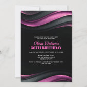 Modern Black and Pink Any Age Birthday Party Kaart (Voorkant)
