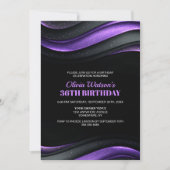 Modern Black and Purple Any Age Birthday Party Kaart (Voorkant)