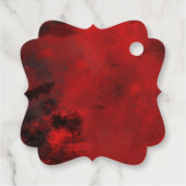 Modern Black and Red Artistic Abstract Wedding Bedankjes Labels (Achterkant)