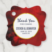 Modern Black and Red Artistic Abstract Wedding Bedankjes Labels (Voorkant)