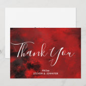 Modern Black and Red Artistic Abstract Wedding Bedankkaart (Voorkant / Achterkant)