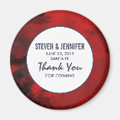 Modern Black and Red Artistic Abstract Wedding Magneet (Voorkant)