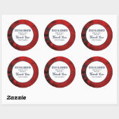 Modern Black and Red Artistic Abstract Wedding Ronde Sticker (Vel)