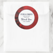 Modern Black and Red Artistic Abstract Wedding Ronde Sticker (Tas)