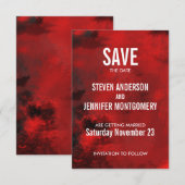 Modern Black and Red Artistic Abstract Wedding Save The Date (Voorkant / Achterkant)