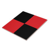 Modern Black and Red Checkered Ceramic Tile Tegeltje (Zijkant)