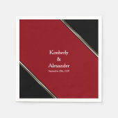 Modern Black and Red Wedding Servet (Voorkant)