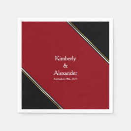 Modern Black and Red Wedding Servet