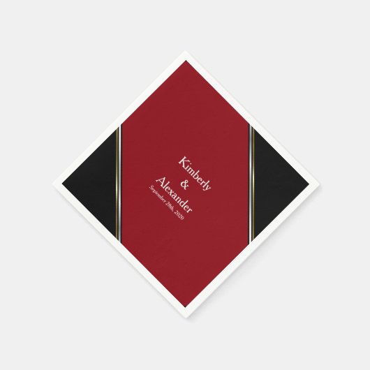 Modern Black and Red Wedding Servet (Hoek)