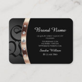Modern Black and Roos Gold met monogram juwelen Visitekaartje (Achterkant)
