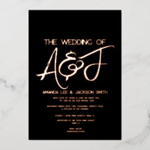 Modern Black and Roos Gold Wedding