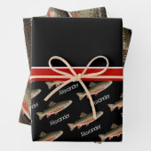 Modern Black and Rust Fisherman's cadeau Inpakpapier Vel (In situ)