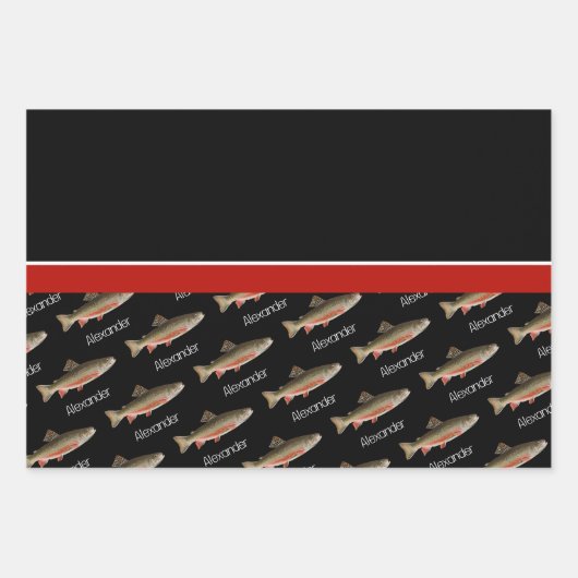 Modern Black and Rust Fisherman's cadeau Inpakpapier Vel (Voorkant)