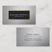 Modern Black and Silver Gold Lijst Wedding Planner Visitekaartje (Voorkant / Achterkant)
