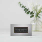 Modern Black and Silver Gold Lijst Wedding Planner Visitekaartje (Staand voorkant)