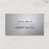 Modern Black and Silver Gold Lijst Wedding Planner Visitekaartje (Achterkant)